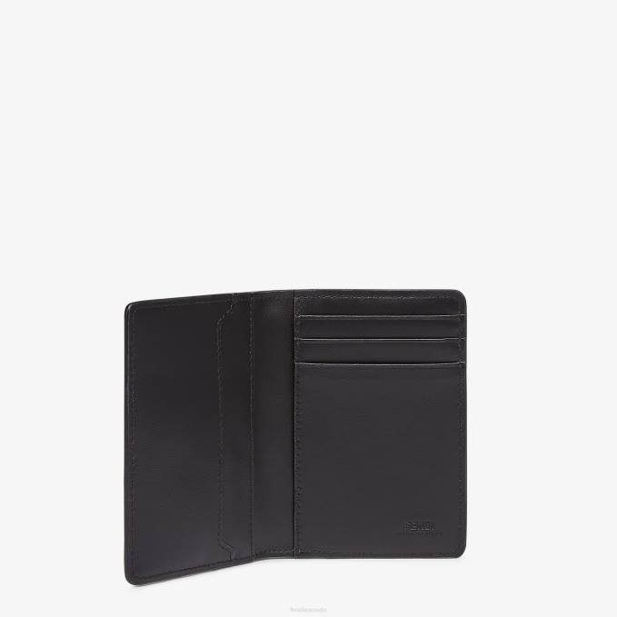 Men Signature Leather Card Holder Black Fendi Accessories 6RHH2614