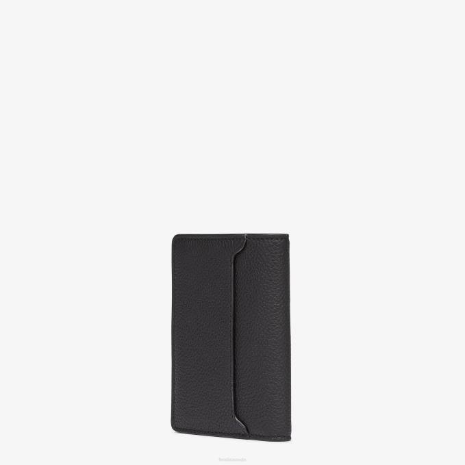 Men Signature Leather Card Holder Black Fendi Accessories 6RHH2614