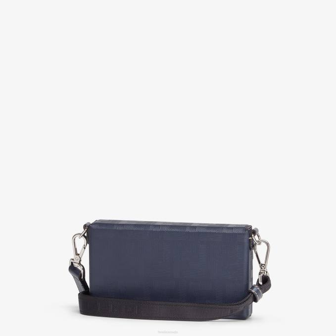 Men Baguette Soft Trunk Leather Bag Blue Fendi Accessories 6RHH2618