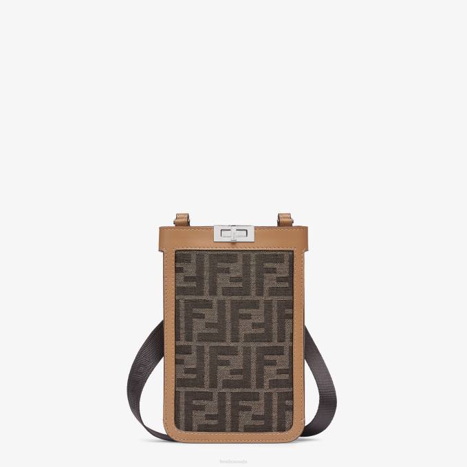 Men Fabric Phone Case Brown Fendi Accessories 6RHH2620