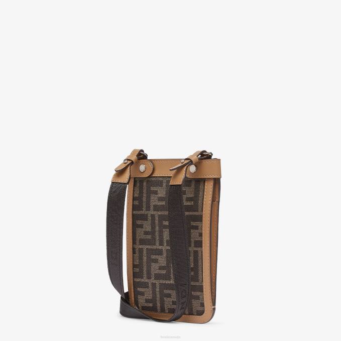Men Fabric Phone Case Brown Fendi Accessories 6RHH2620