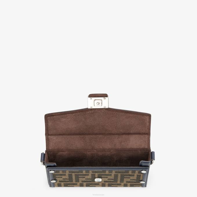 Men Fabric Phone Pouch Brown Fendi Accessories 6RHH2585