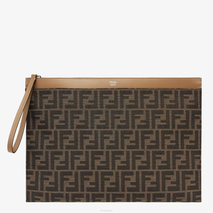 Men Fabric Pouch Brown Fendi Accessories 6RHH1875