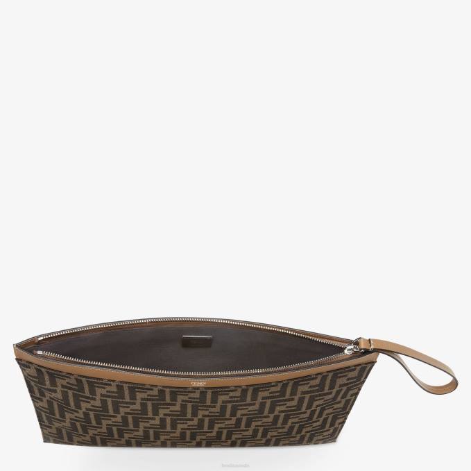 Men Fabric Pouch Brown Fendi Accessories 6RHH1875