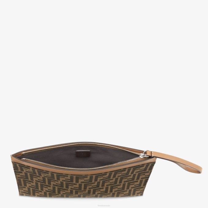 Men Fabric Pouch Brown Fendi Accessories 6RHH1876