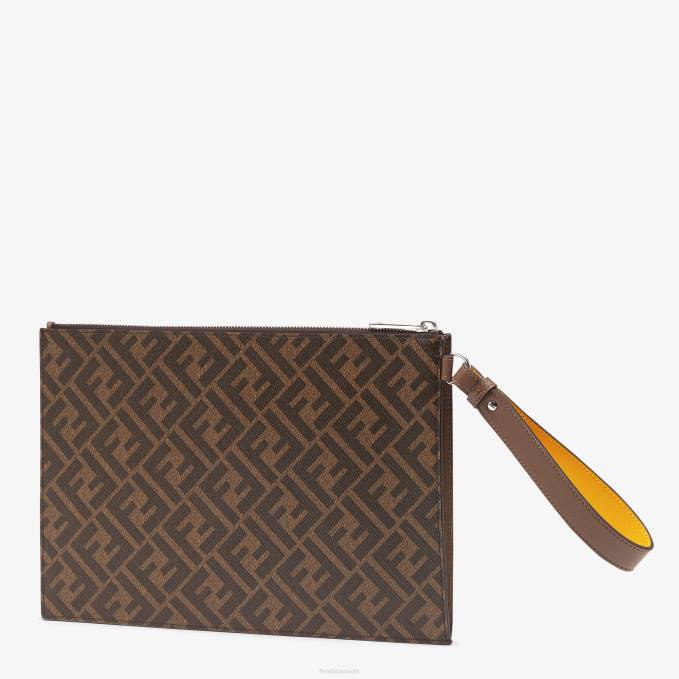 Men Fabric Pouch Brown Fendi Accessories 6RHH2635