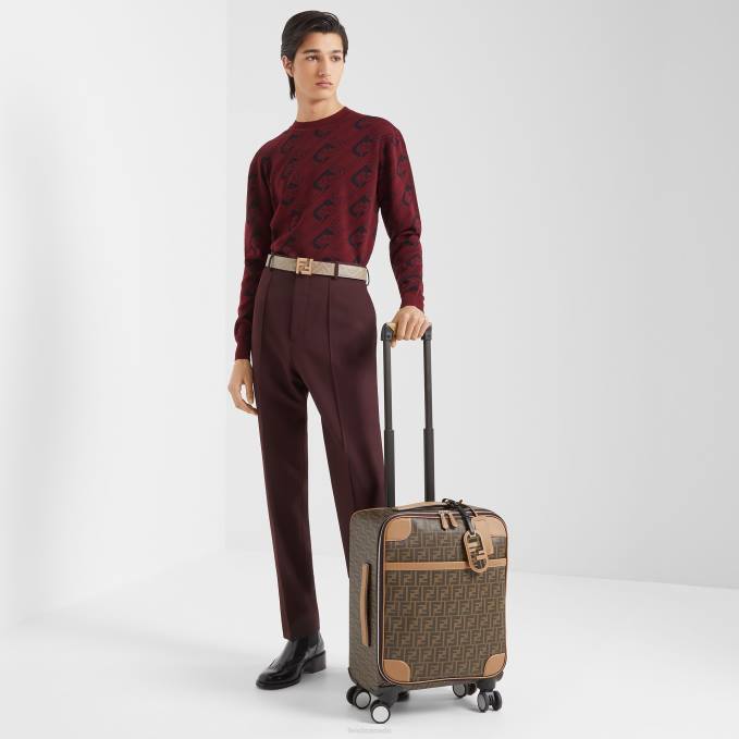 Men FF Fabric Trolley Brown Fendi Accessories 6RHH1885