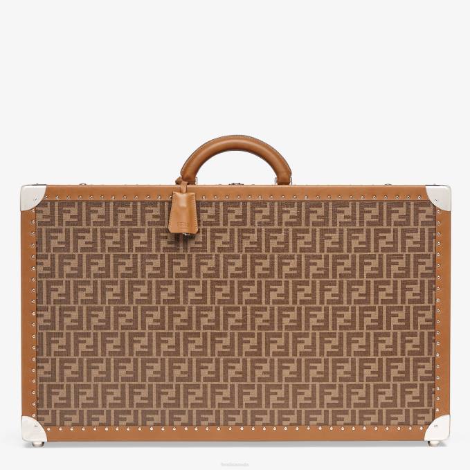 Men Fabric Suitcase Brown Fendi Accessories 6RHH1893