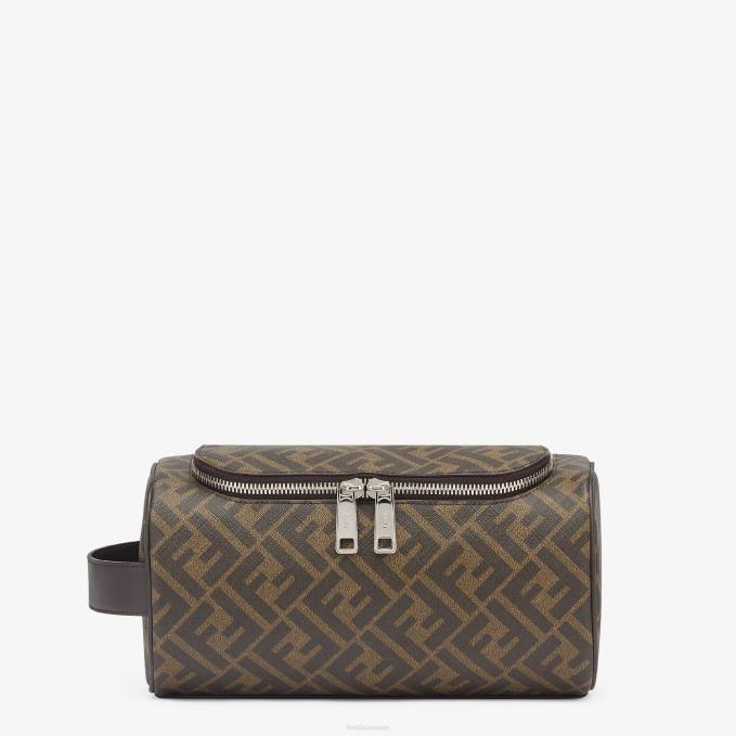 Men Fabric Make-Up Bag Brown Fendi Accessories 6RHH2490