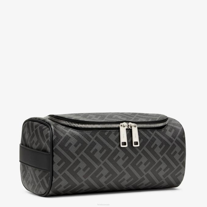 Men Fabric Make-Up Bag Gray Fendi Accessories 6RHH2507