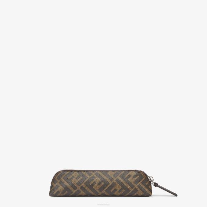 Men Fabric Pen Holder Brown Fendi Accessories 6RHH2500