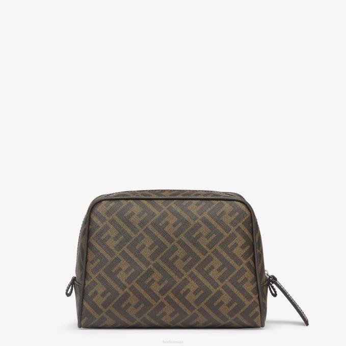Men Fabric Toiletry Case Brown Fendi Accessories 6RHH2499