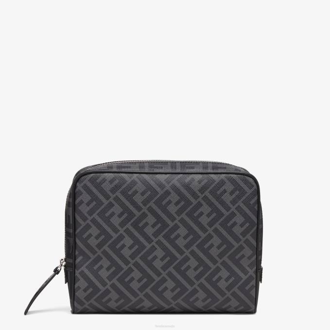 Men Fabric Toiletry Case Gray Fendi Accessories 6RHH2332