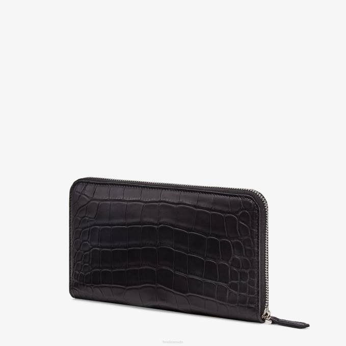 Men Alligator Wallet Black Fendi Accessories 6RHH2672