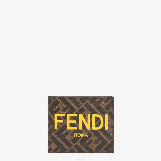 Men Fabric Bi-Fold Brown Fendi Accessories 6RHH2591