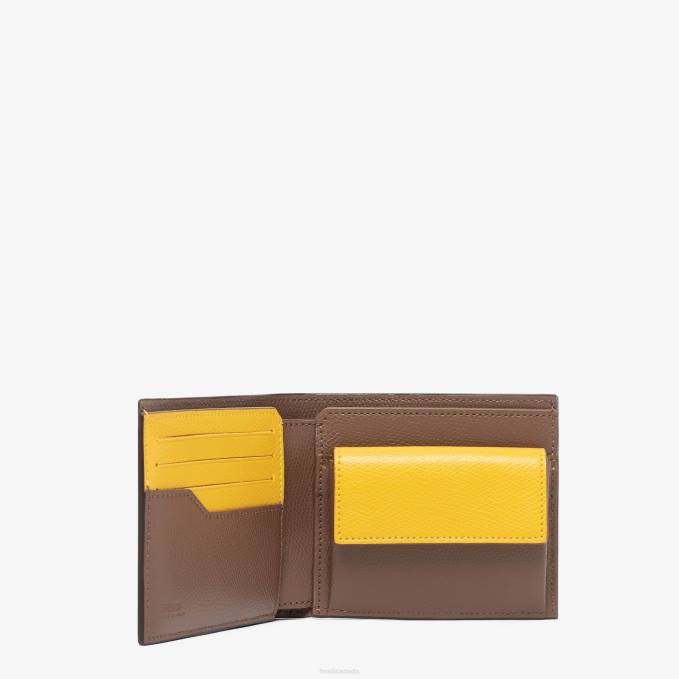 Men Fabric Bi-Fold Brown Fendi Accessories 6RHH2591