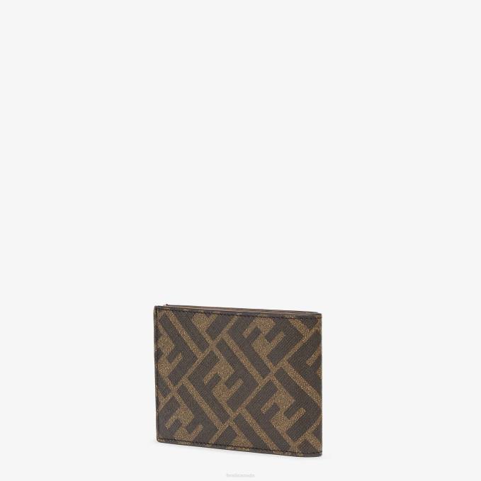 Men Fabric Bi-Fold Brown Fendi Accessories 6RHH2633