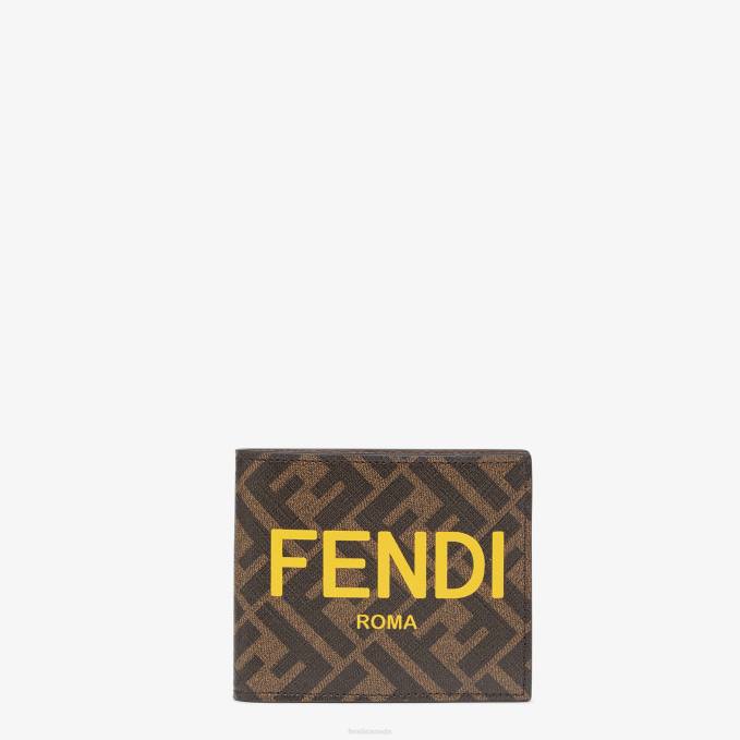 Men Fabric Bi-Fold Brown Fendi Accessories 6RHH2634