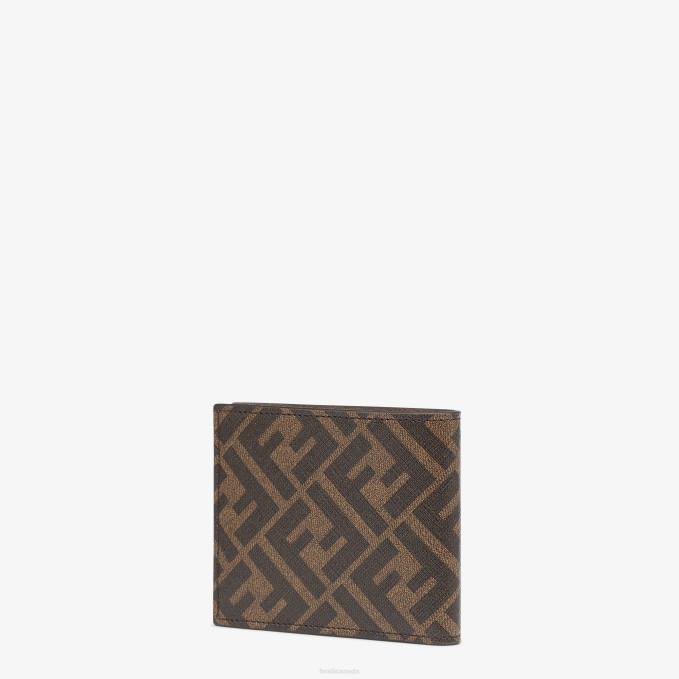 Men Fabric Bi-Fold Brown Fendi Accessories 6RHH2634