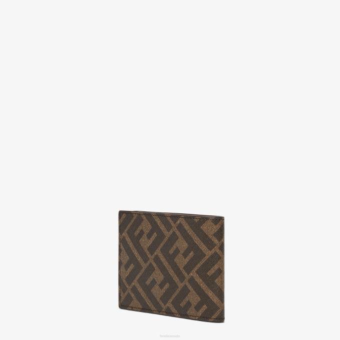 Men Fabric Bi-Fold Brown Fendi Accessories 6RHH2637