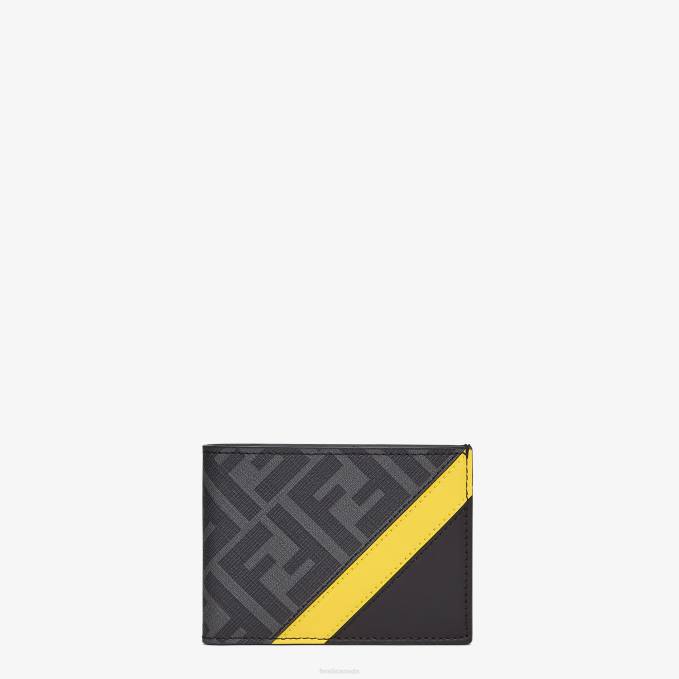 Men Fabric Bi-Fold Wallet Gray Fendi Accessories 6RHH2628