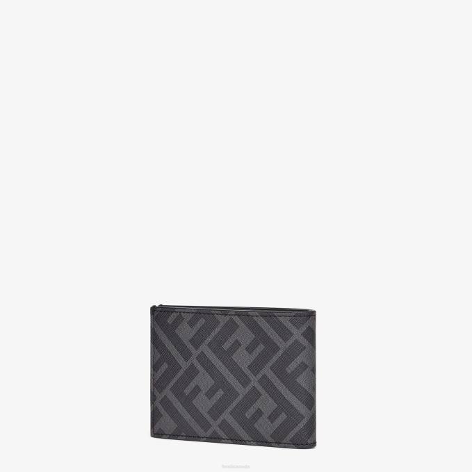 Men Fabric Bi-Fold Wallet Gray Fendi Accessories 6RHH2628