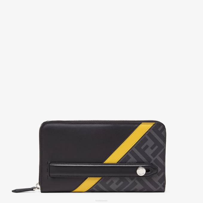Men Fabric Wallet Black Fendi Accessories 6RHH2626