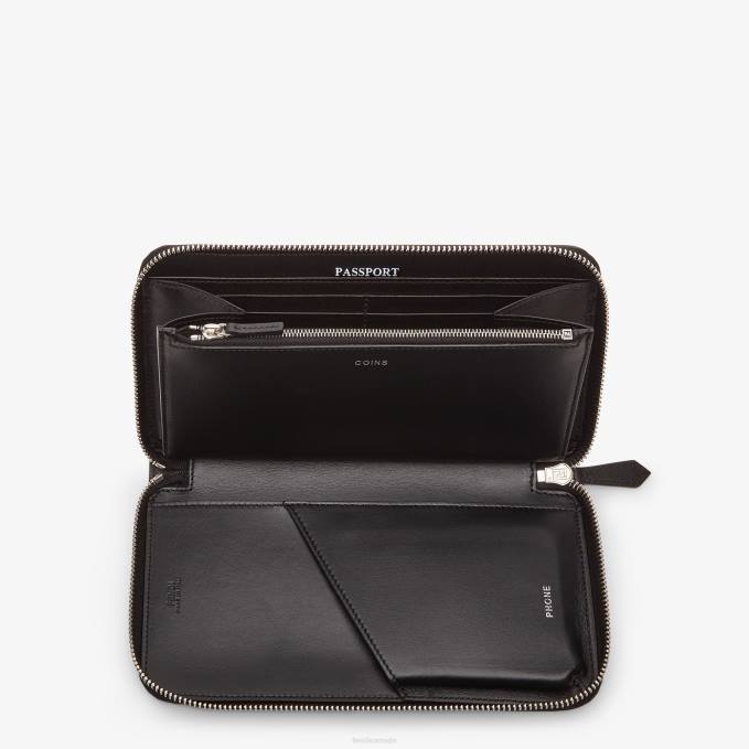 Men Fabric Wallet Black Fendi Accessories 6RHH2626