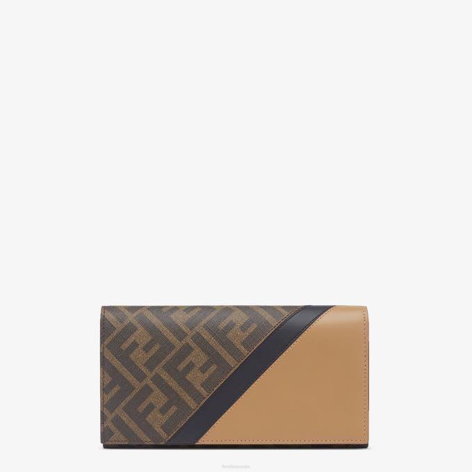 Men Fabric Wallet Brown Fendi Accessories 6RHH2587
