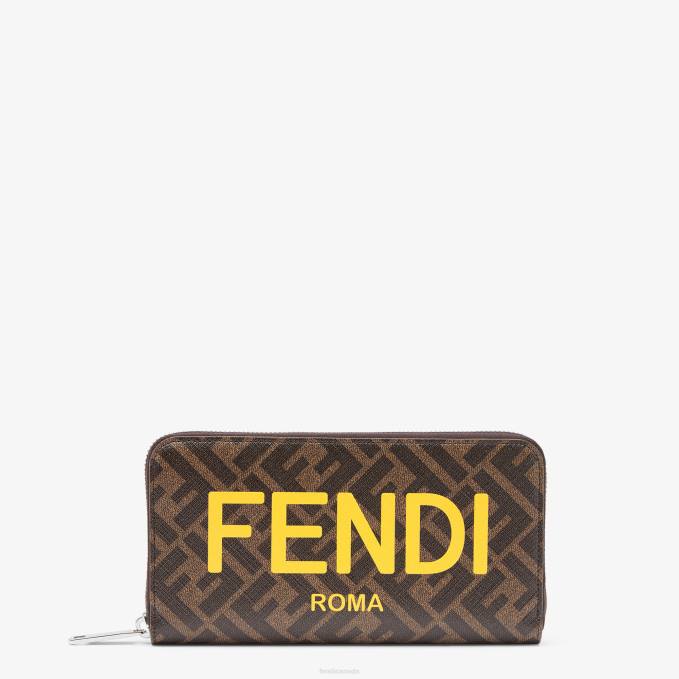 Men Fabric Wallet Brown Fendi Accessories 6RHH2593