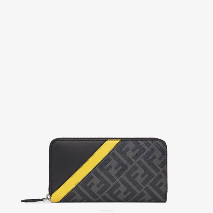 Men Fabric Wallet Gray Fendi Accessories 6RHH2577