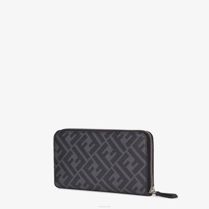 Men Fabric Wallet Gray Fendi Accessories 6RHH2577