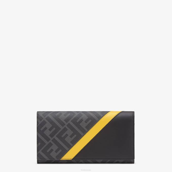 Men Fabric Wallet Gray Fendi Accessories 6RHH2579