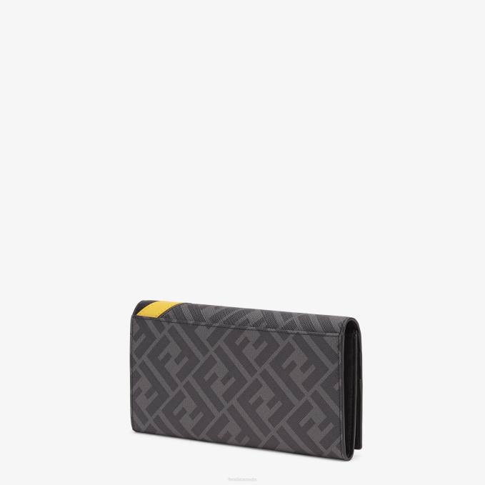 Men Fabric Wallet Gray Fendi Accessories 6RHH2579