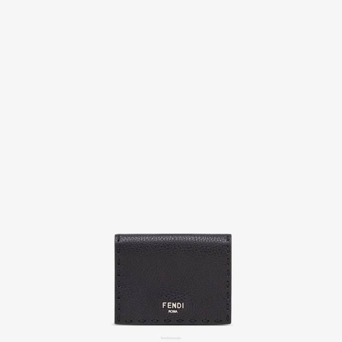 Men Leather Tri-Fold Wallet Black Fendi Accessories 6RHH2601