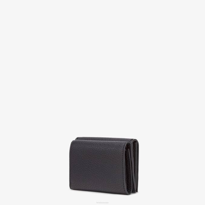 Men Leather Tri-Fold Wallet Black Fendi Accessories 6RHH2601