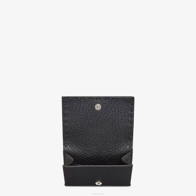 Men Leather Tri-Fold Wallet Black Fendi Accessories 6RHH2601