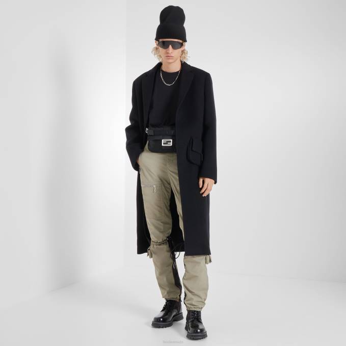 Men Leather Biker Boots Black Fendi Shoes 6RHH2220