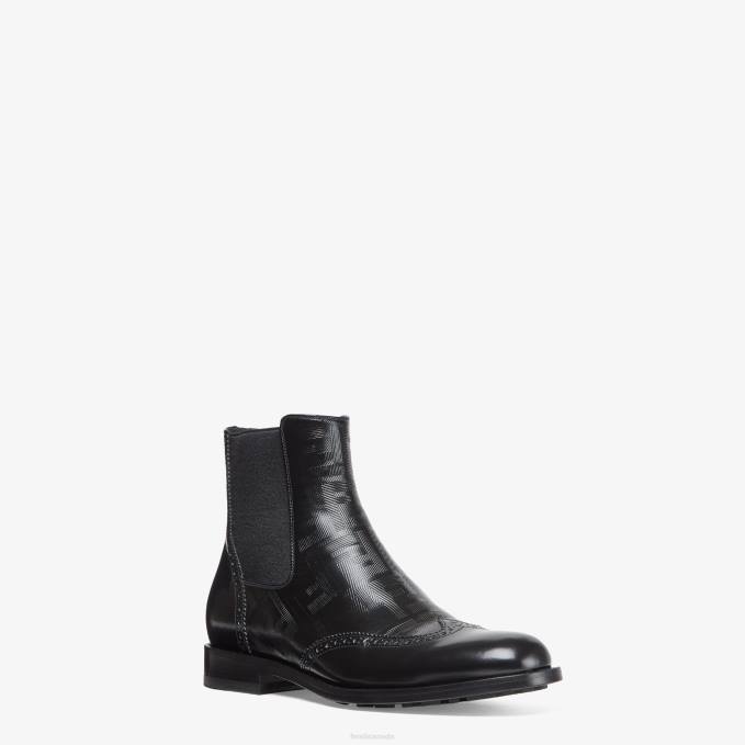 Men Leather Chelsea Boots Black Fendi Shoes 6RHH2311