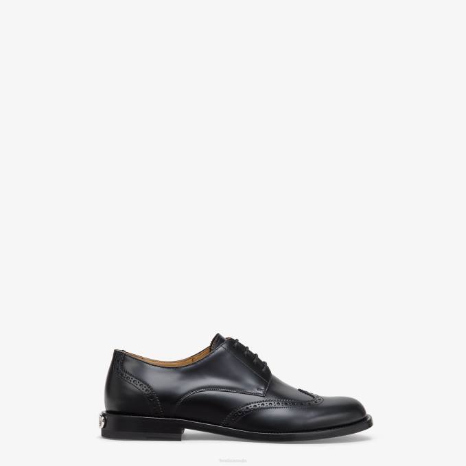 Men Leather Lace-Ups Black Fendi Shoes 6RHH2300