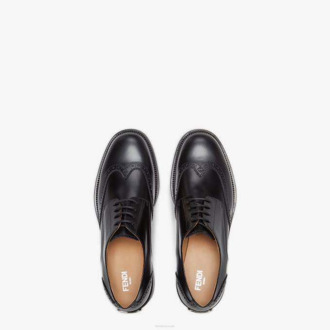 Men Leather Lace-Ups Black Fendi Shoes 6RHH2300