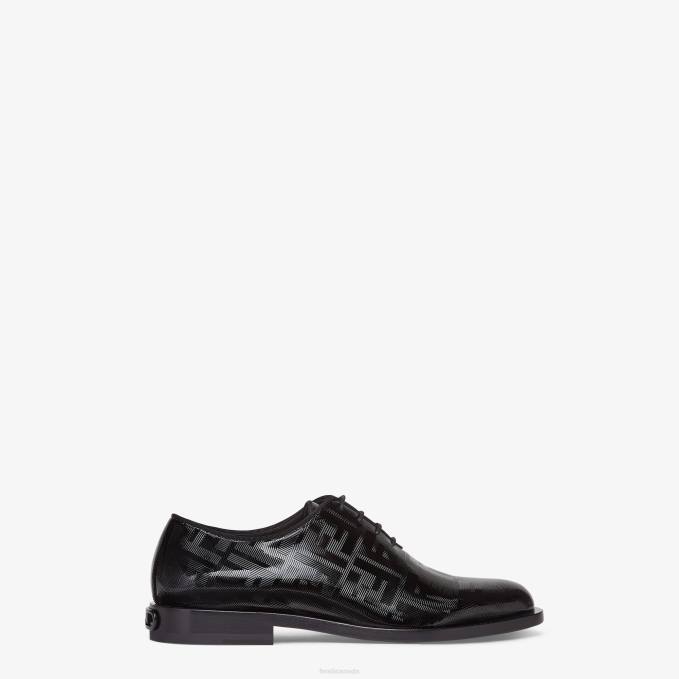 Men Patent Leather Lace-Ups Black Fendi Shoes 6RHH2312