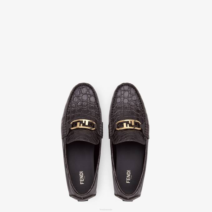 Men Caiman Drivers Brown Fendi Shoes 6RHH2316