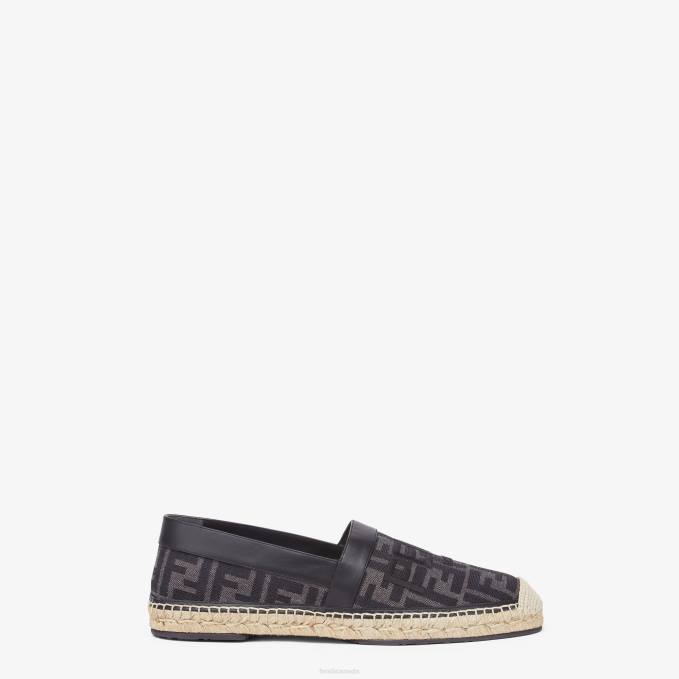Men Fabric Espadrilles Black Fendi Shoes 6RHH2257