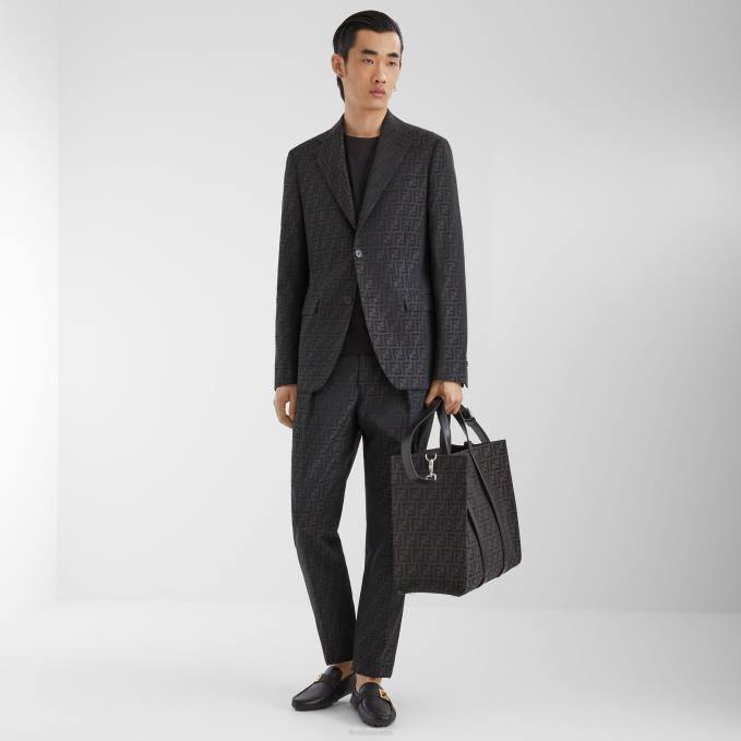 Men Leather Drivers Black Fendi Shoes 6RHH2249