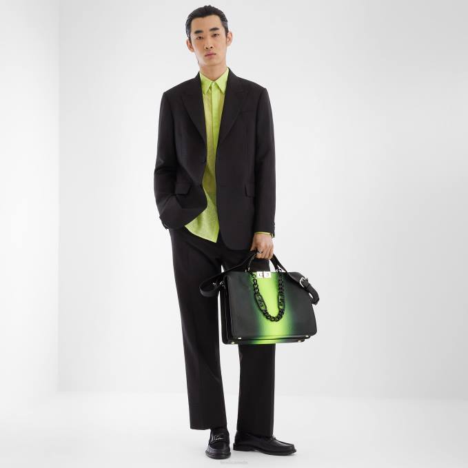 Men Leather Loafers Black Fendi Shoes 6RHH2245