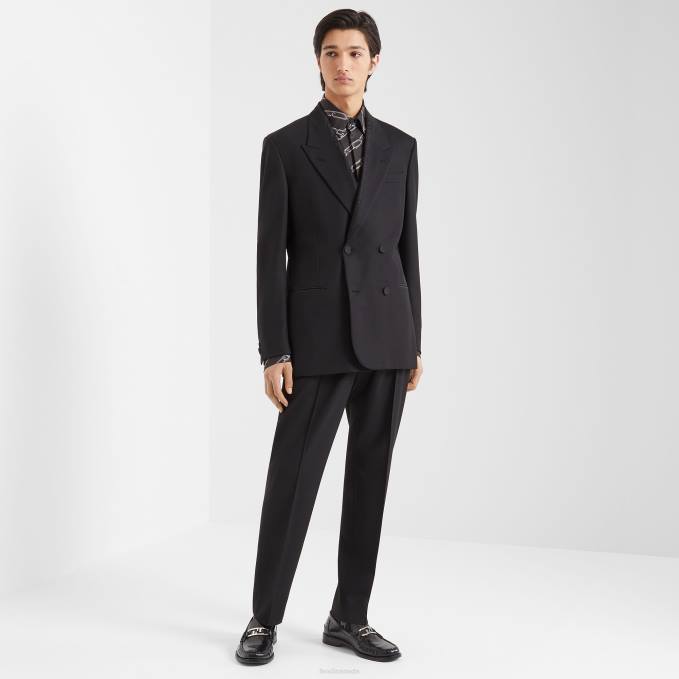 Men Leather Loafers Black Fendi Shoes 6RHH2289