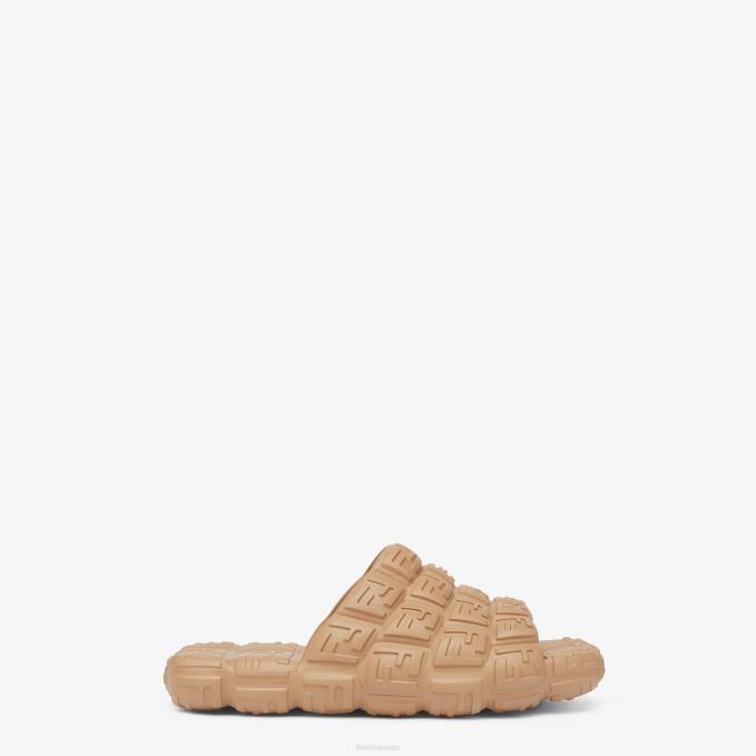 Men Rubber Slides Beige Fendi Shoes 6RHH2229