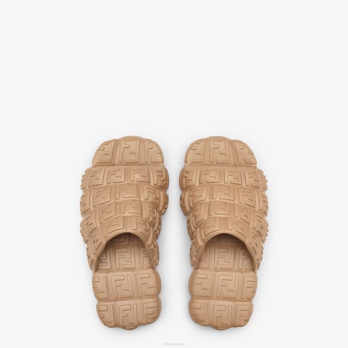 Men Rubber Slides Beige Fendi Shoes 6RHH2229