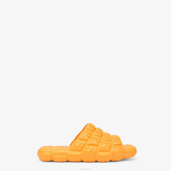 Men Rubber Slides Orange Fendi Shoes 6RHH2228